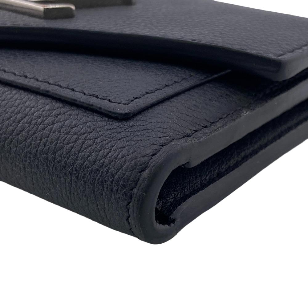 LOUIS VUITTON Tri-fold wallet M62947 Taurillon Clemence black Portefeuille My Lock Me Compact