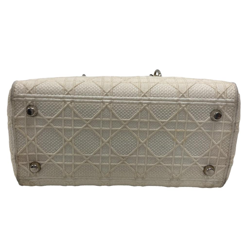 Dior Handbag canvas white 2WAY Lady Dior Canage Women