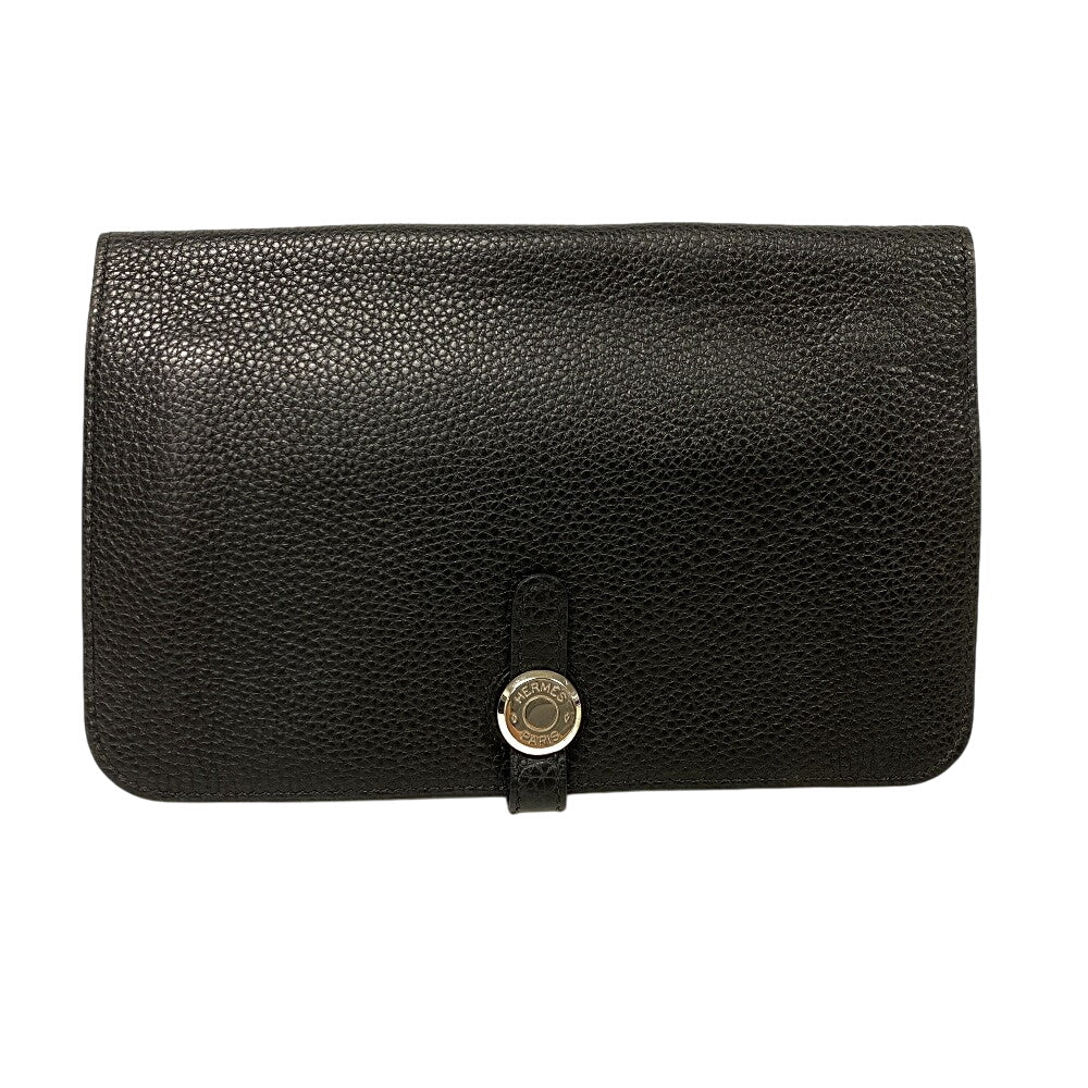 HERMES Waist bag Togo black Dogon SilverMetal