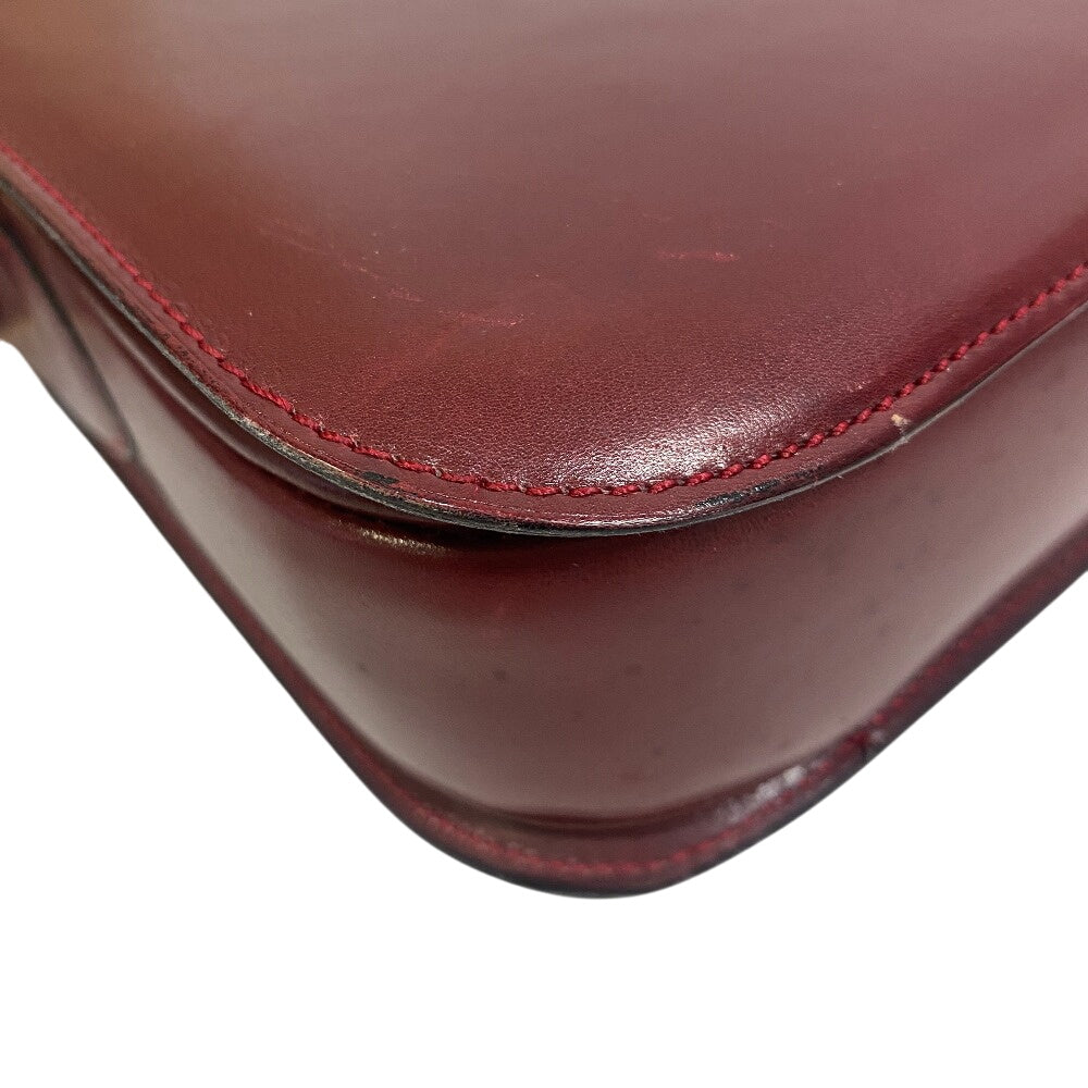 CELINE Shoulder Bag leather wine-red Shoulder Bag Vintage Carriage Metal Women