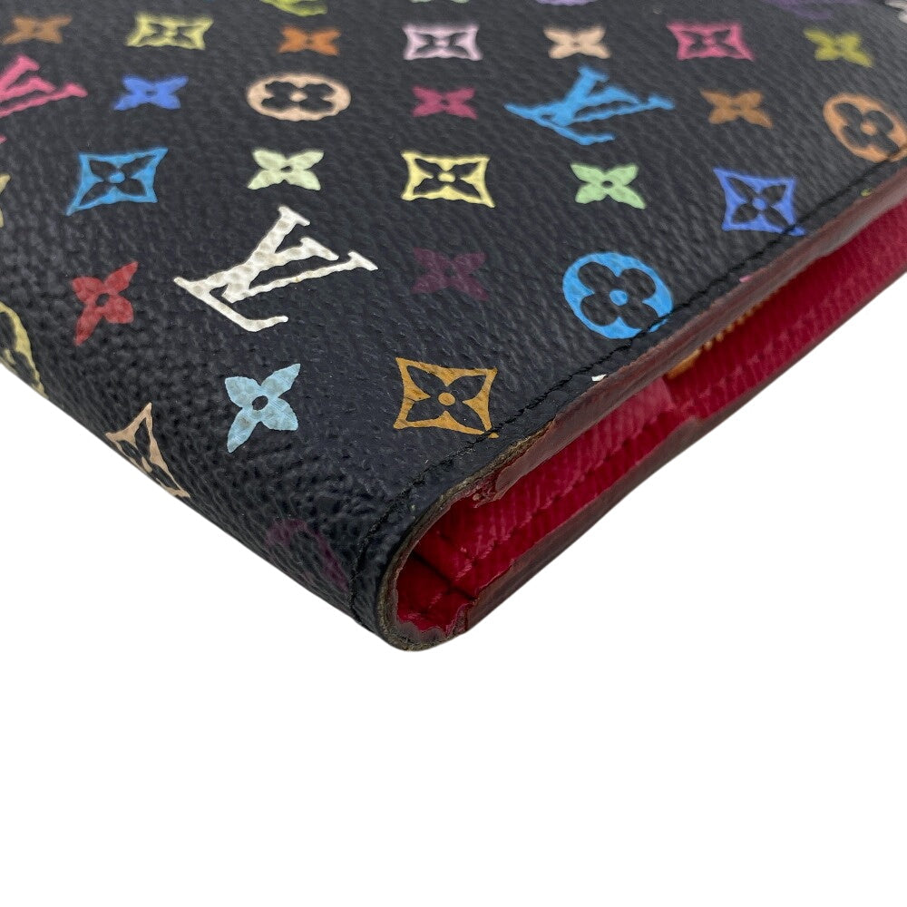 LOUIS VUITTON Long Wallet Purse M93754 leather black Monogram multicolor Portefeuille Ansolit