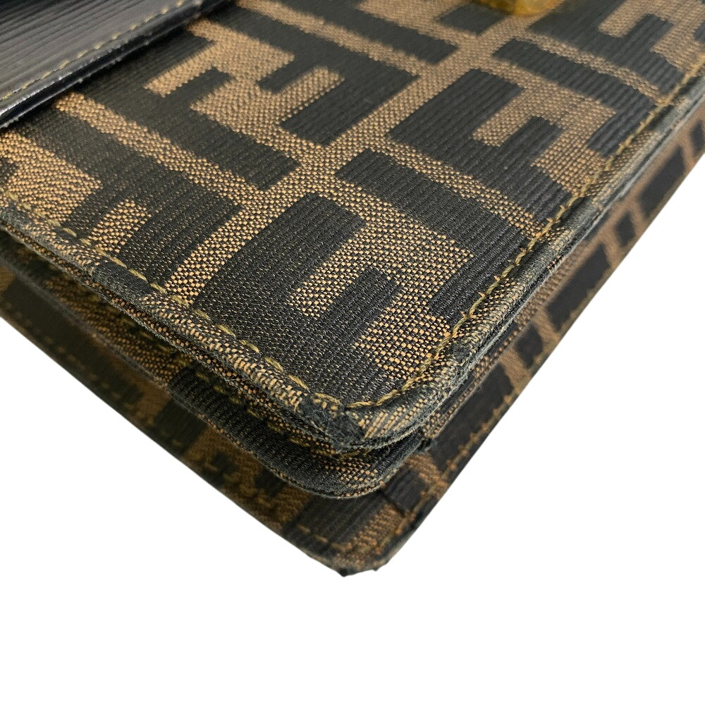 FENDI Handbag canvas Brown Zucca