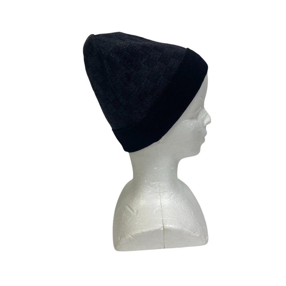 LOUIS VUITTON Knit cap M70009 wool black Damier Graphite Bonnet Petit Damier