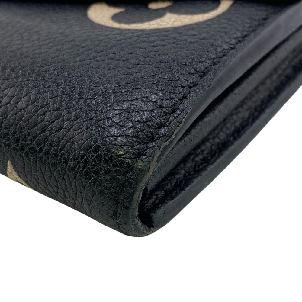 LOUIS VUITTON Long Wallet Purse M80496 leather black Monogram Ann Platt Portefeuille Sarah