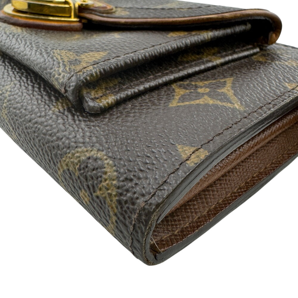 LOUIS VUITTON Long Wallet Purse M61781 leather Brown Monogram Portefeiulle Astrid