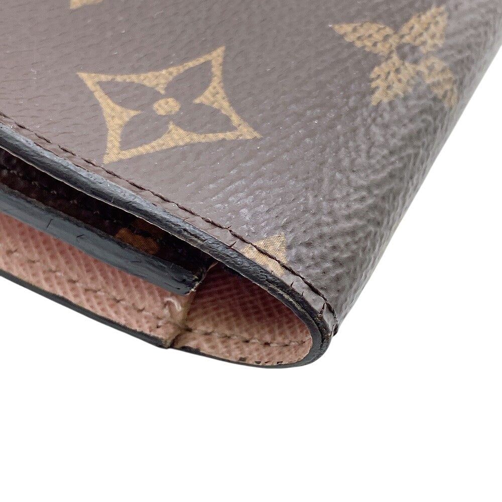 LOUIS VUITTON Long Wallet Purse M61289 leather Brown Monogram Portefeuille Emily