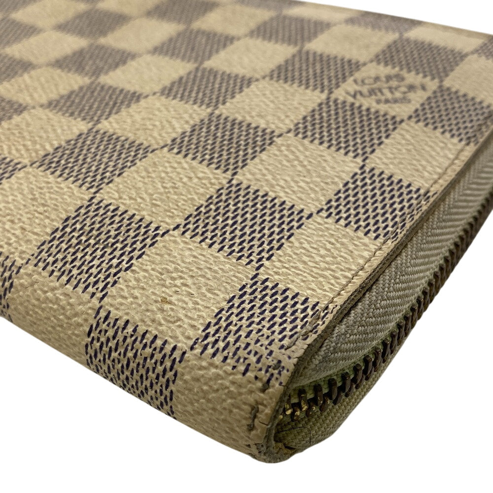 LOUIS VUITTON Long Wallet Purse N60012 leather beige Damier Zippy Organizer