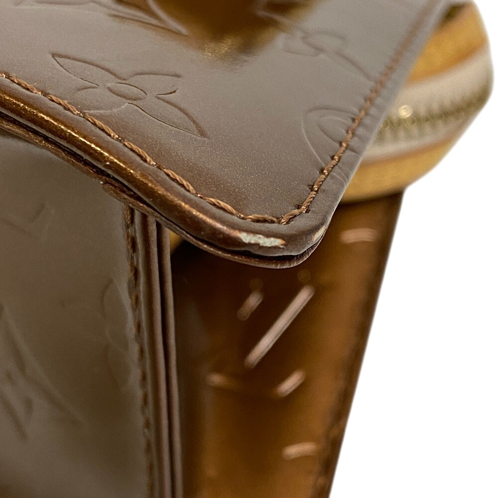 LOUIS VUITTON Handbag M91120 Patent leather, leather Brown Monogram Vernis Mini Four Size