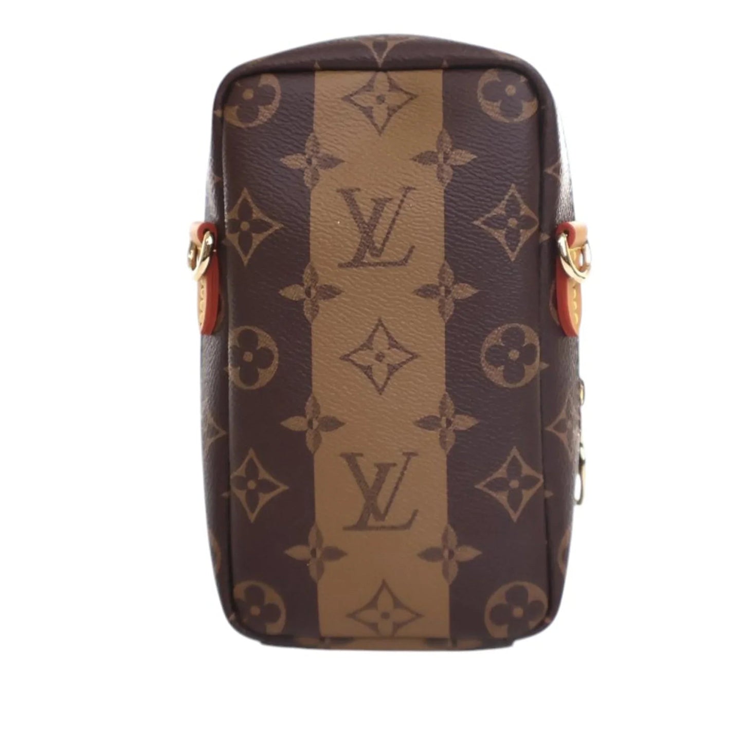 Brown Louis Vuitton Nigo Monogram Reverse Double Phone Pouch Crossbody Bag