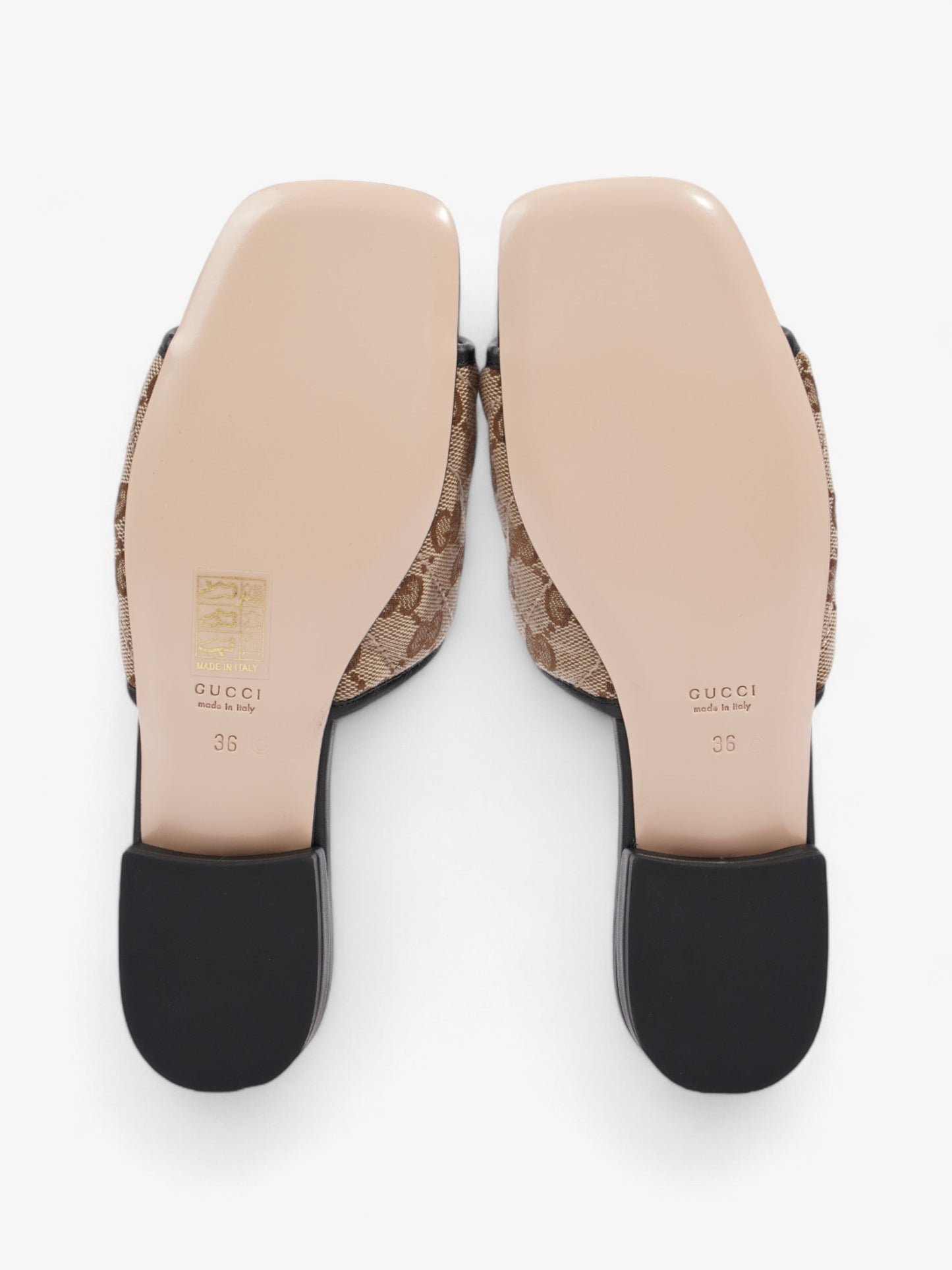 Gucci GG Sandals Beige / Brown / Black Canvas EU 36 UK 3