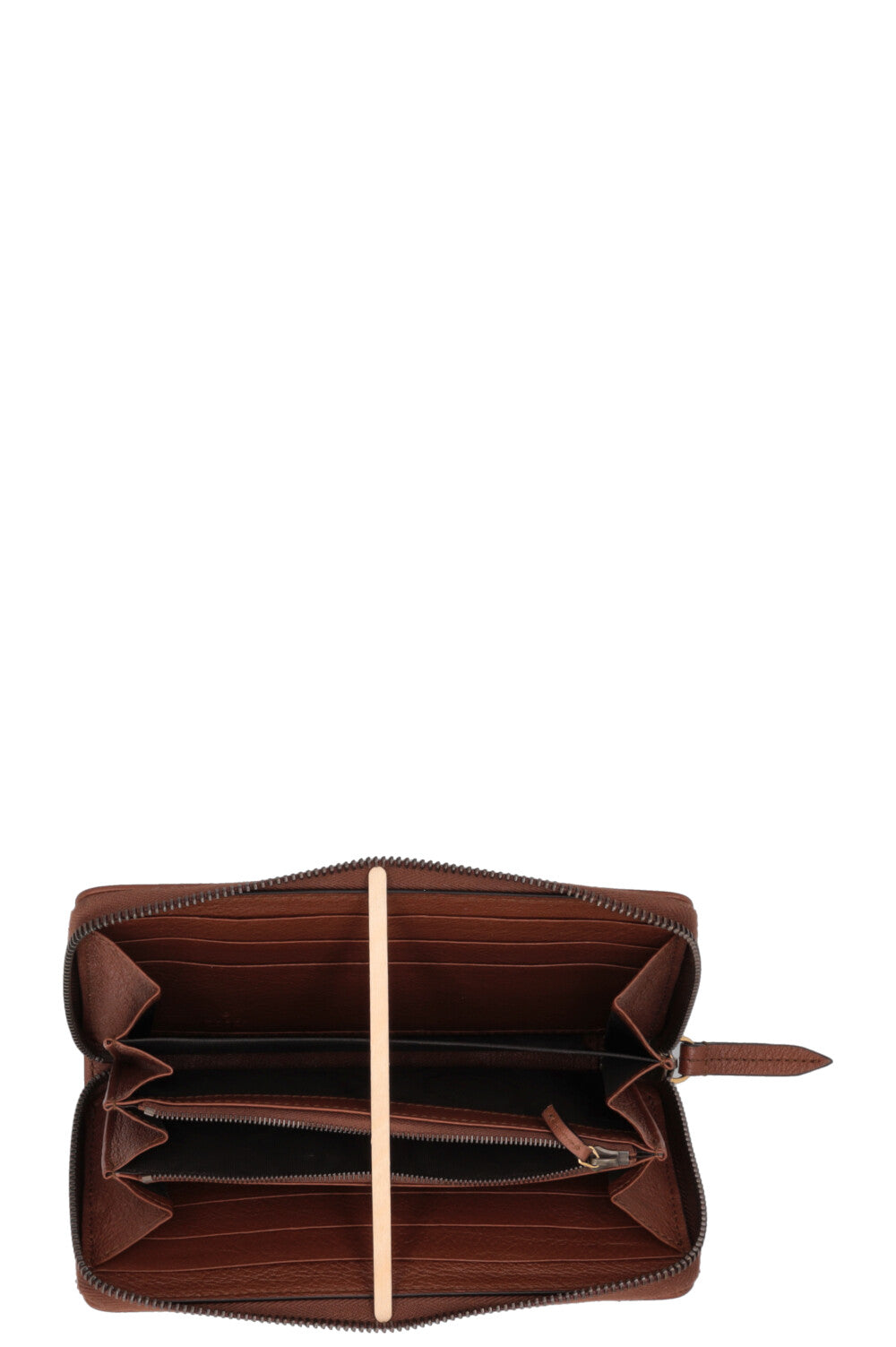 GUCCI Bamboo Zip Wallet Brown