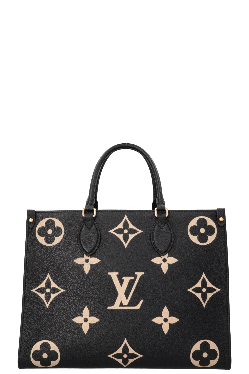 LOUIS VUITTON OnTheGo MM Tote Bag Empreinte Black Beige
