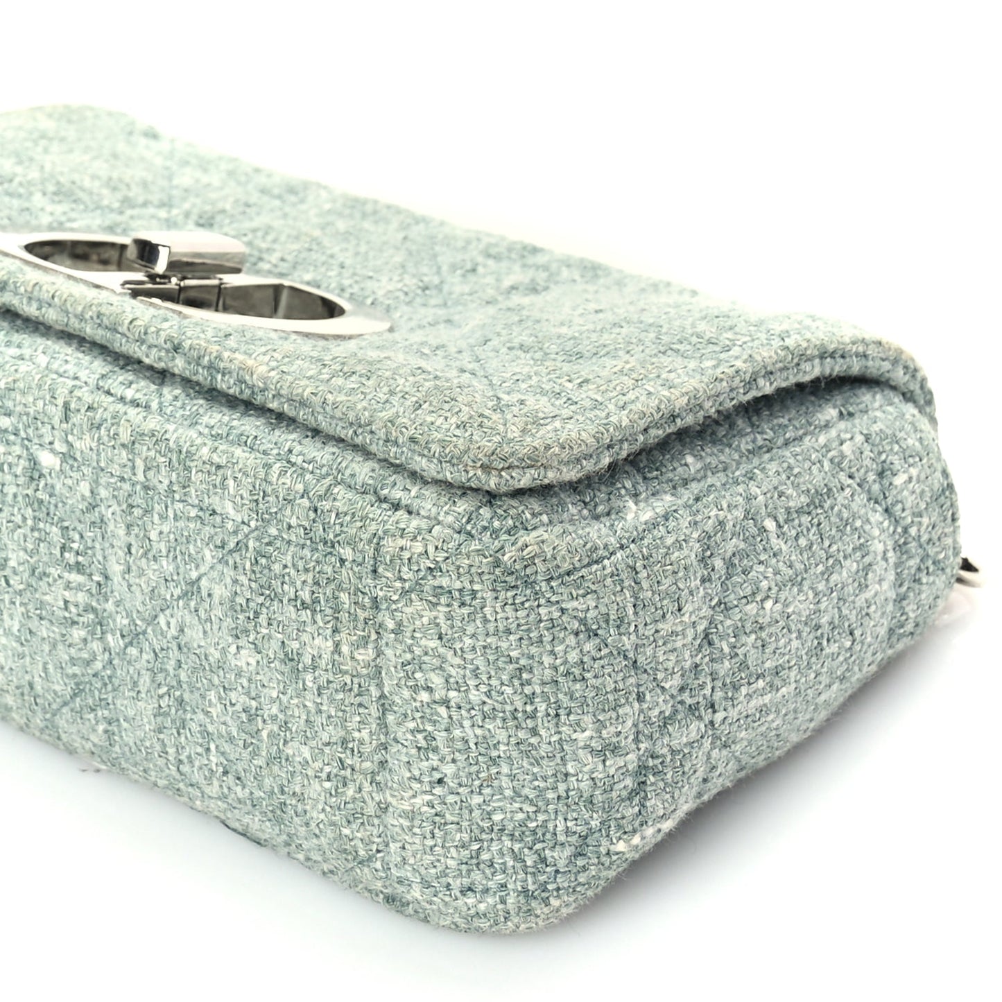 Christian Dior Tweed Macrocannage Small Caro Bag Light Green