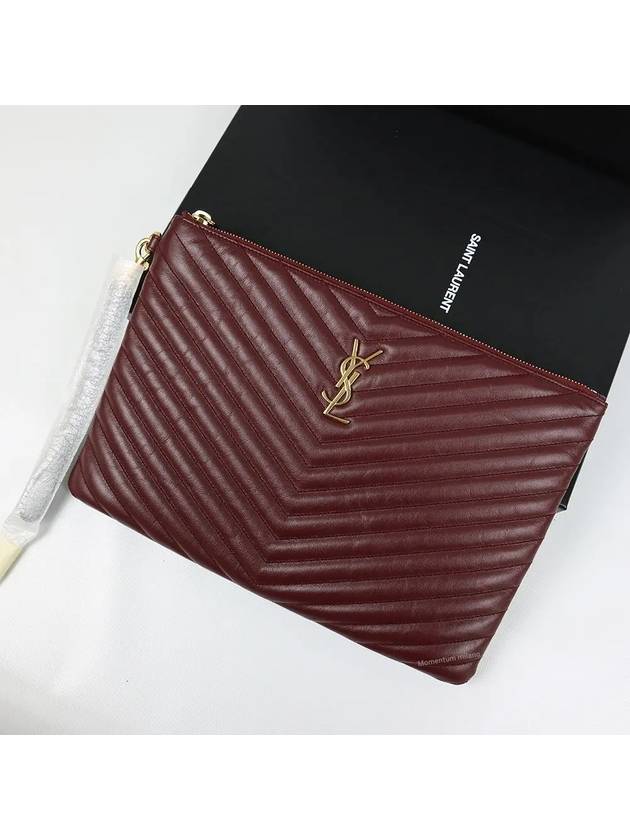 Luxury Saint Laurent Trending 2025 Gold Monogram Matelasse Clutch Bag Loose Legion