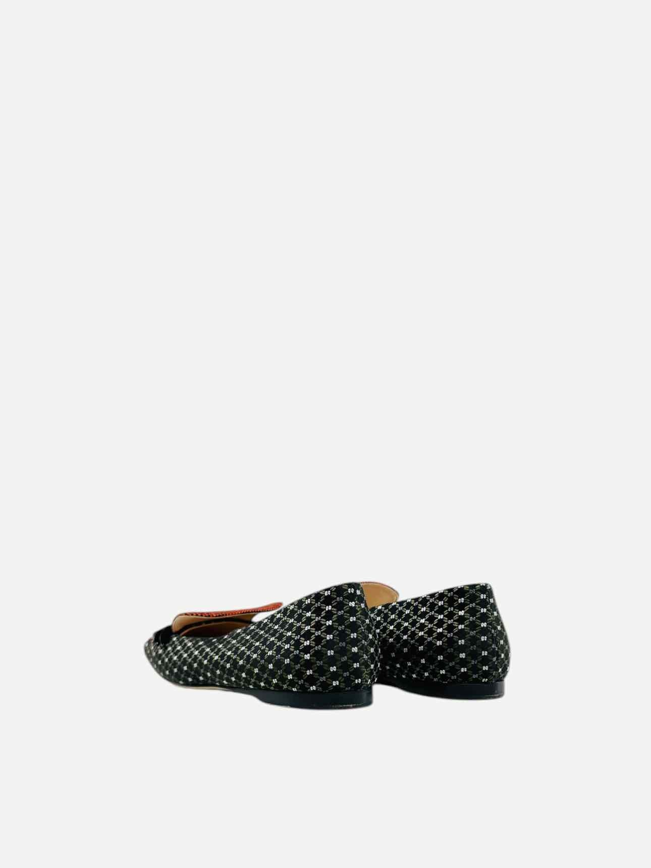 FENDI Black Multicolor Printed Size EU 36 Flats