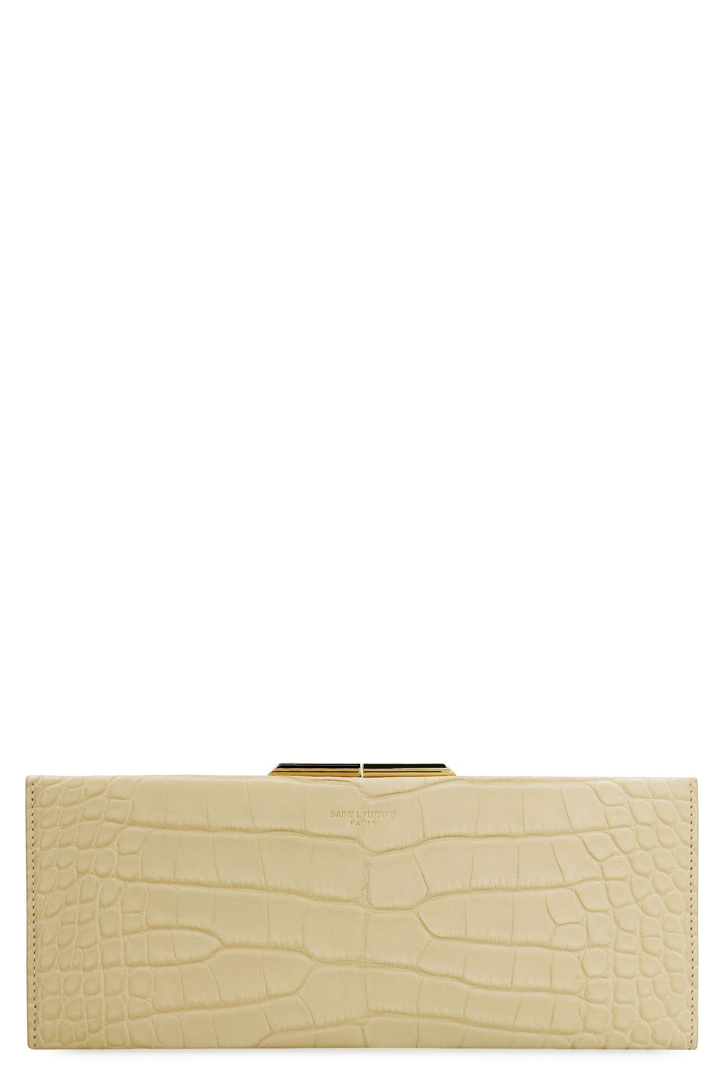 Luxury Saint Laurent Trending 2025 Women's Midnight Leather Clutch in Ivory | 697655L1Q0K Color 9733