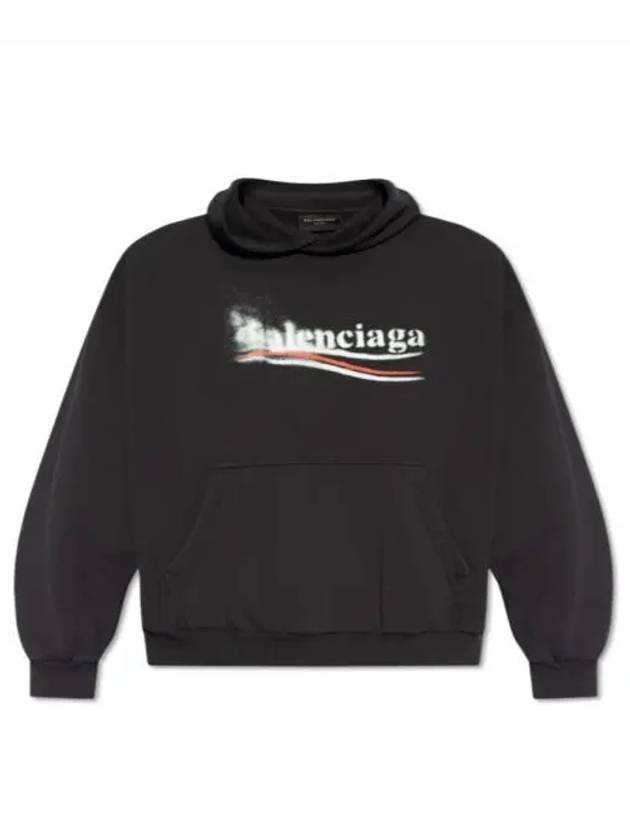 Luxury Balenciaga Trending 2026 Political Stencil Medium Fit Hoodie Black