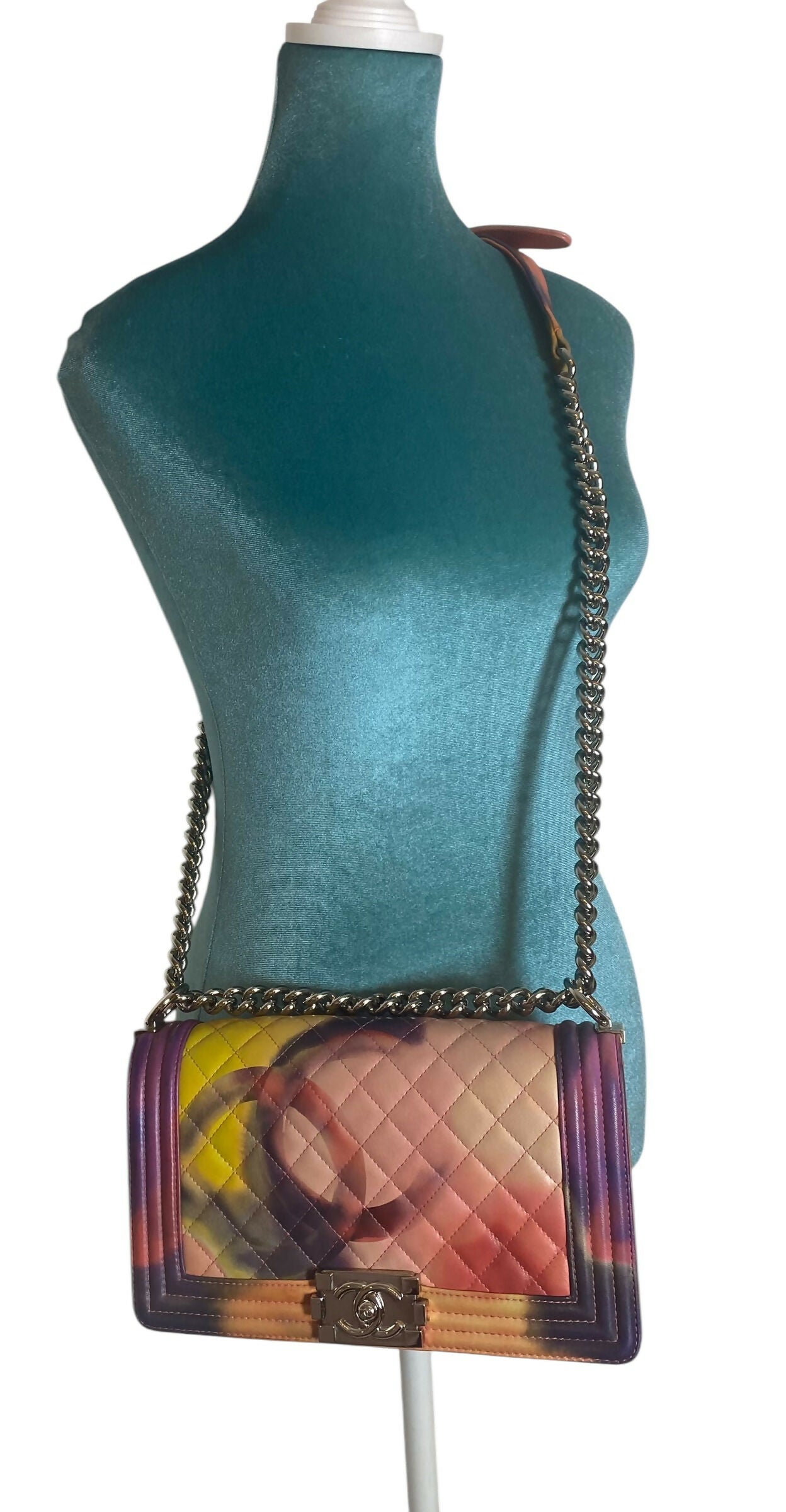 Chanel 15P Limited Edition Flower Power Medium Lambskin Boy Flap Bag