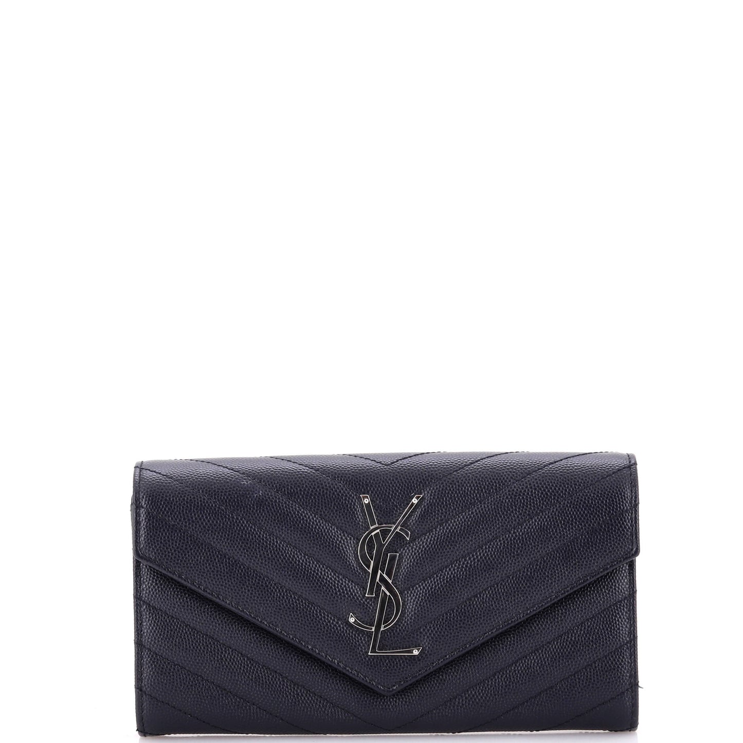 Luxury Saint Laurent Trending 2025 Classic Monogram Flap Wallet Matelasse Chevron Leather Large