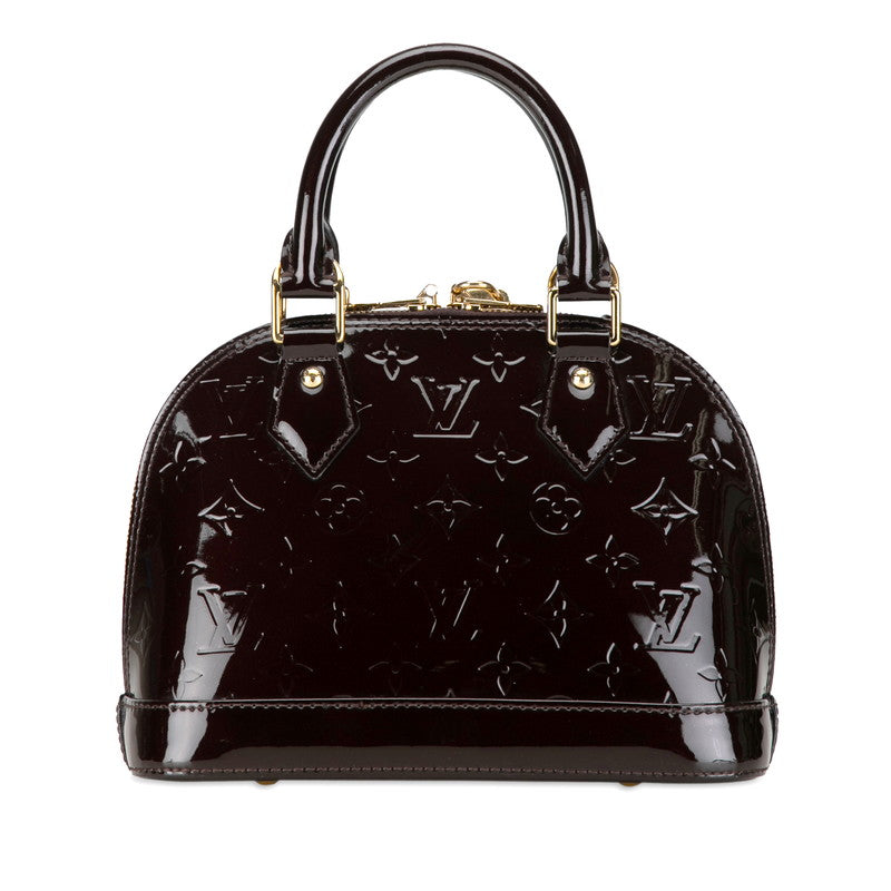 Louis Vuitton Monogram Vernis Alma BB Handbag Shoulder Bag 2WAY M91678 Amarant Pearl Patent Leather Louis Vuitton