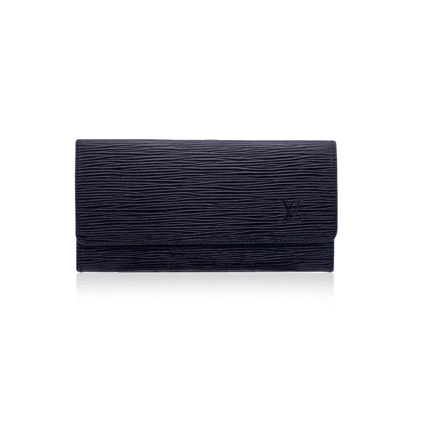 LOUIS VUITTON Malletier Black Epi Leather Bifold Bill Wallet