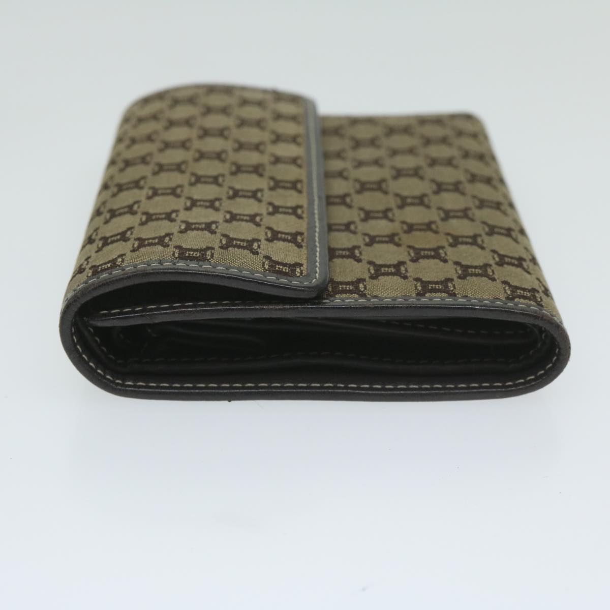 Luxury CELINE Macadam Canvas Wallet Beige ai707