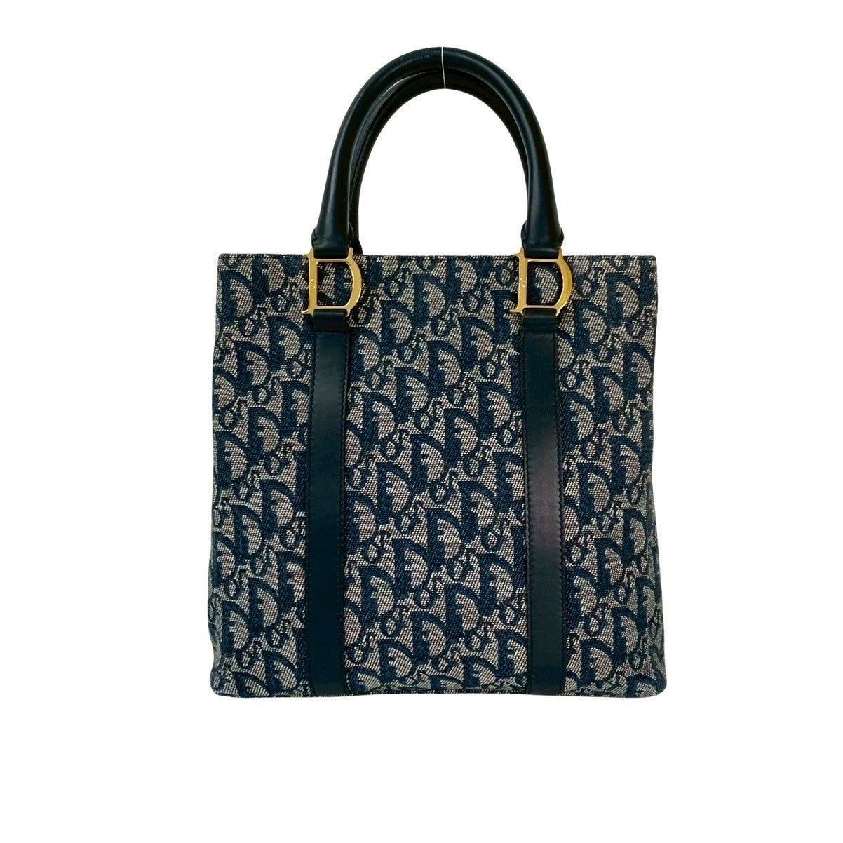 Christian Dior Trotter Leather Canvas Handbag