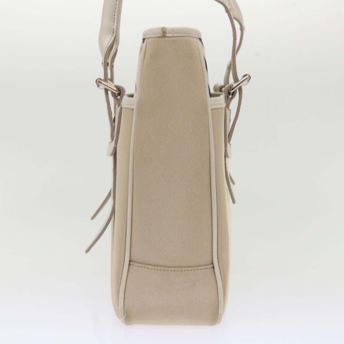 Luxury Burberry Nova Check Shoulder Bag Nylon Leather Beige Auth am4592