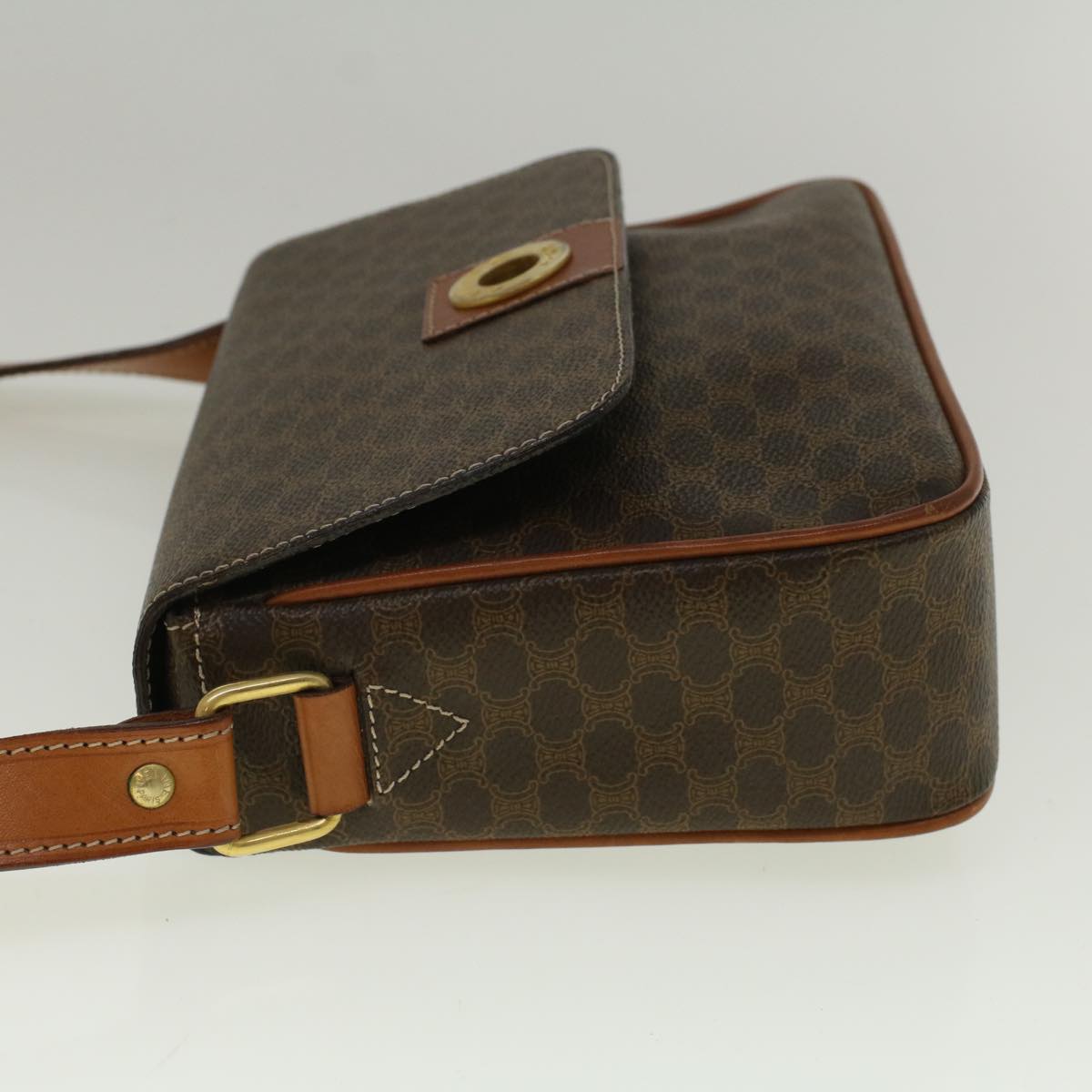 Luxury CELINE Macadam Canvas Shoulder Bag PVC Leather Brown am5170