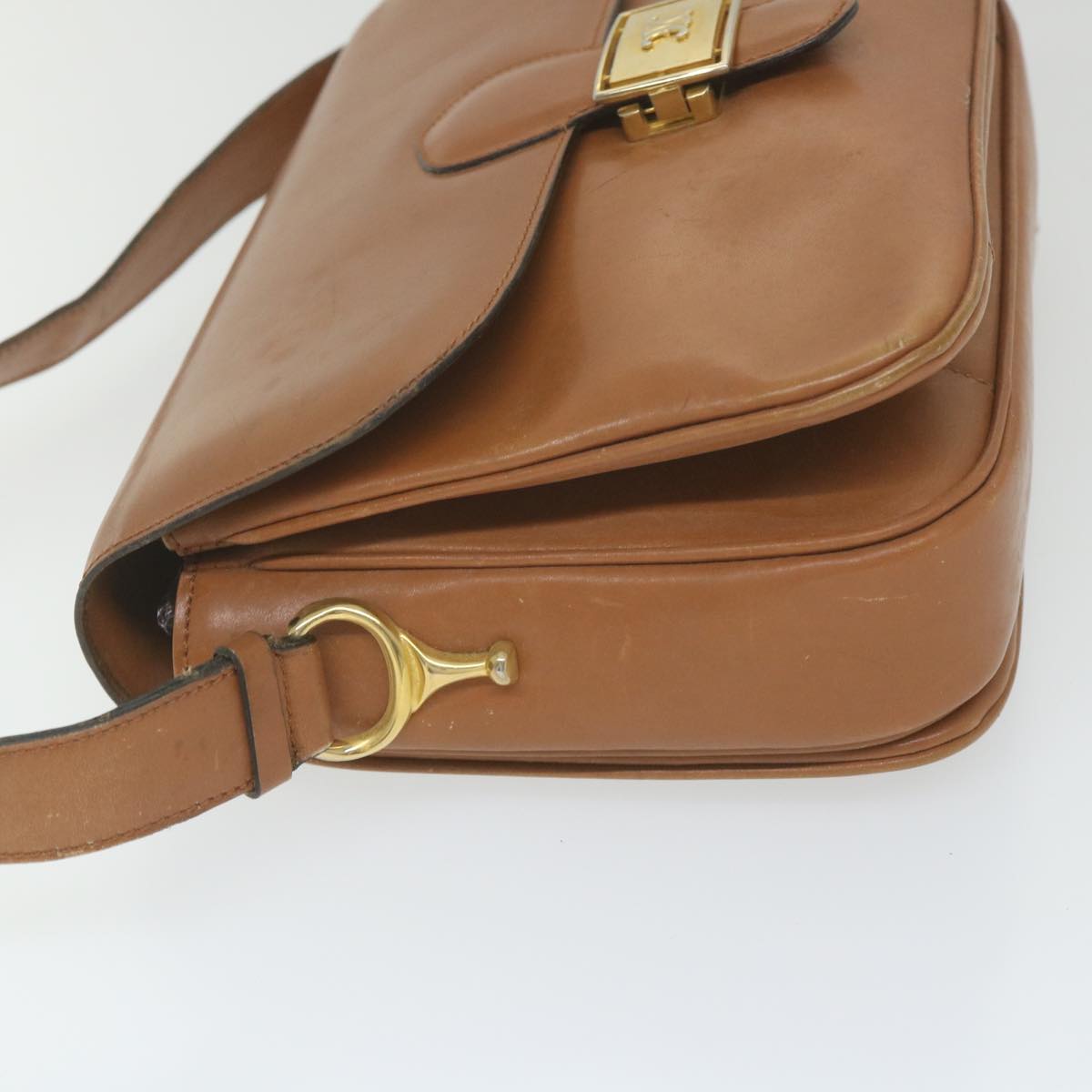 Luxury CELINE Shoulder Bag Leather Brown ar10831B