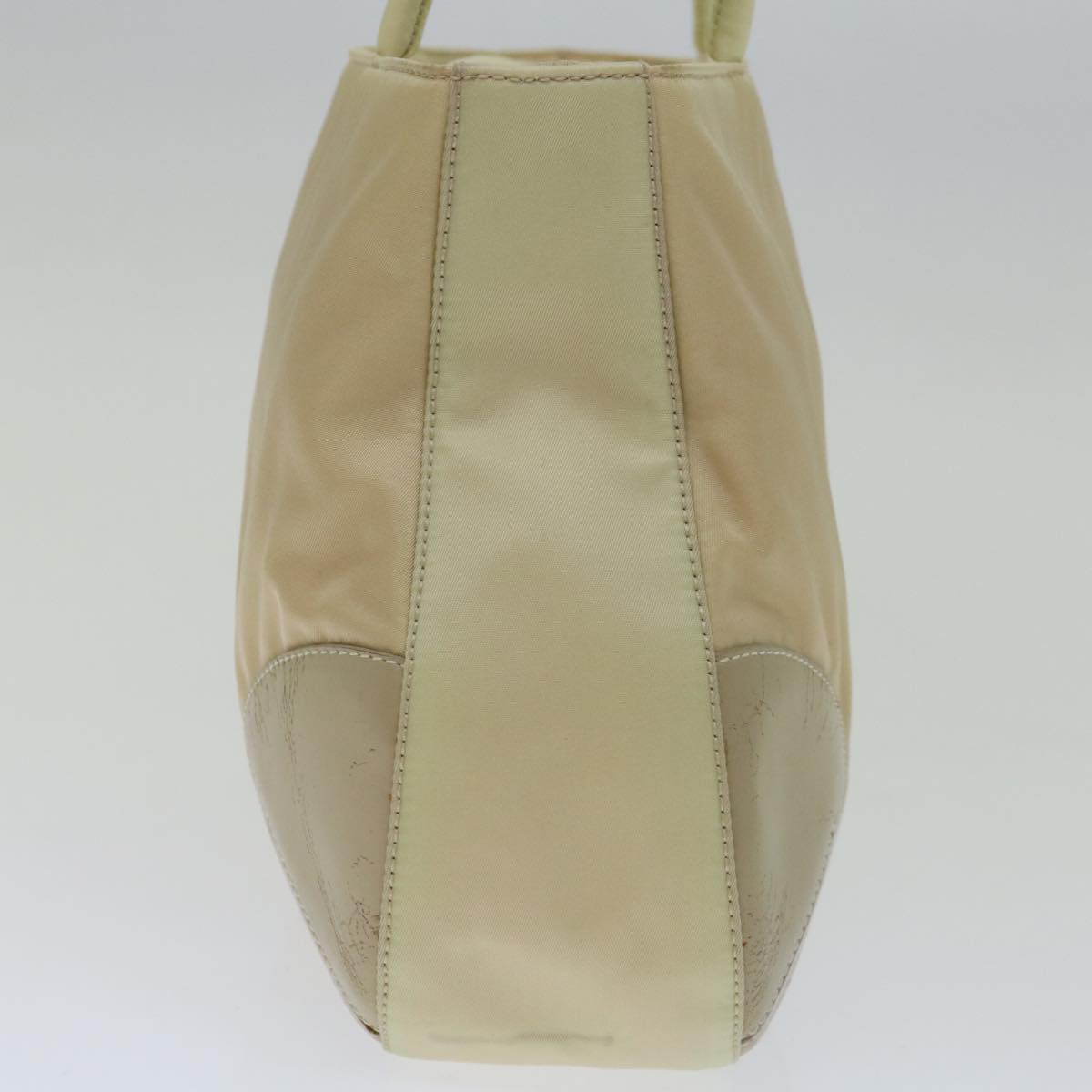 PRADA Hand Bag Nylon Beige Auth ar11646B