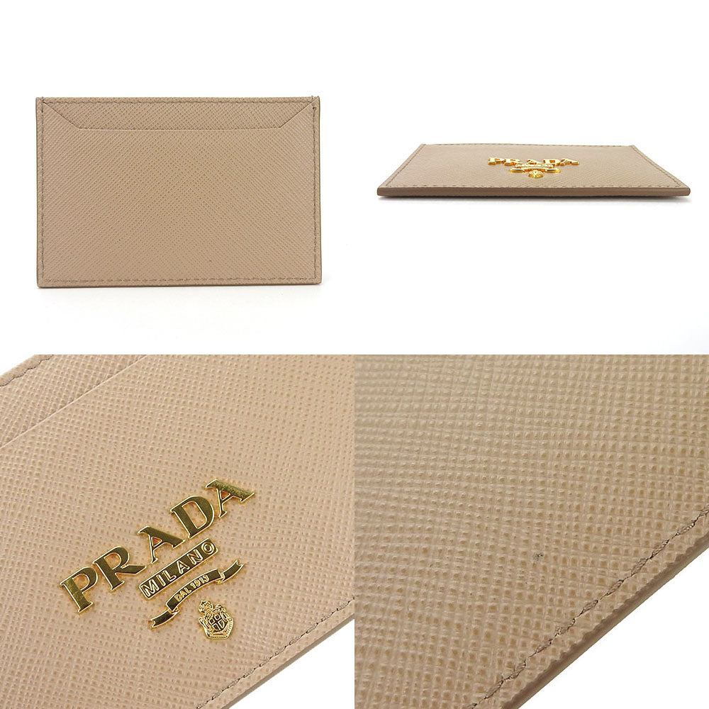 PRADA Card Case 1MC208 leather beige Safiano Women