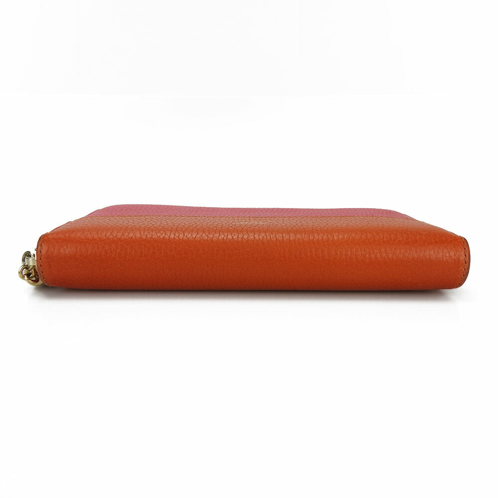 GUCCI Long Wallet Purse 307984 leather Orange Bamboo