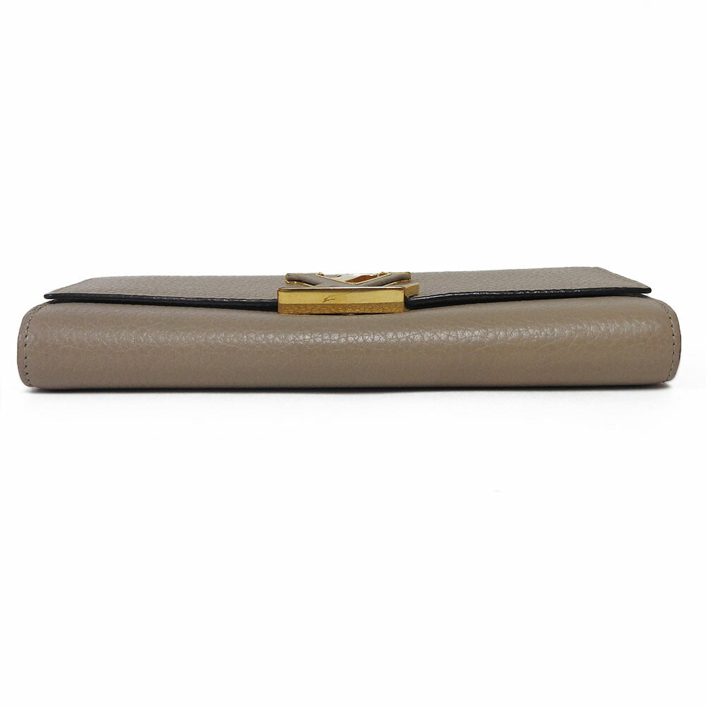 LOUIS VUITTON Long Wallet Purse M61249 leather beige Portefeuille Capsine