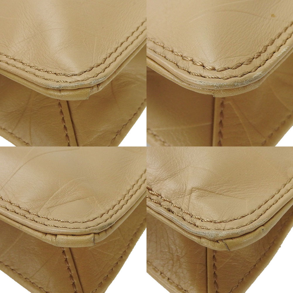 CHANEL Shoulder Bag leather beige Women