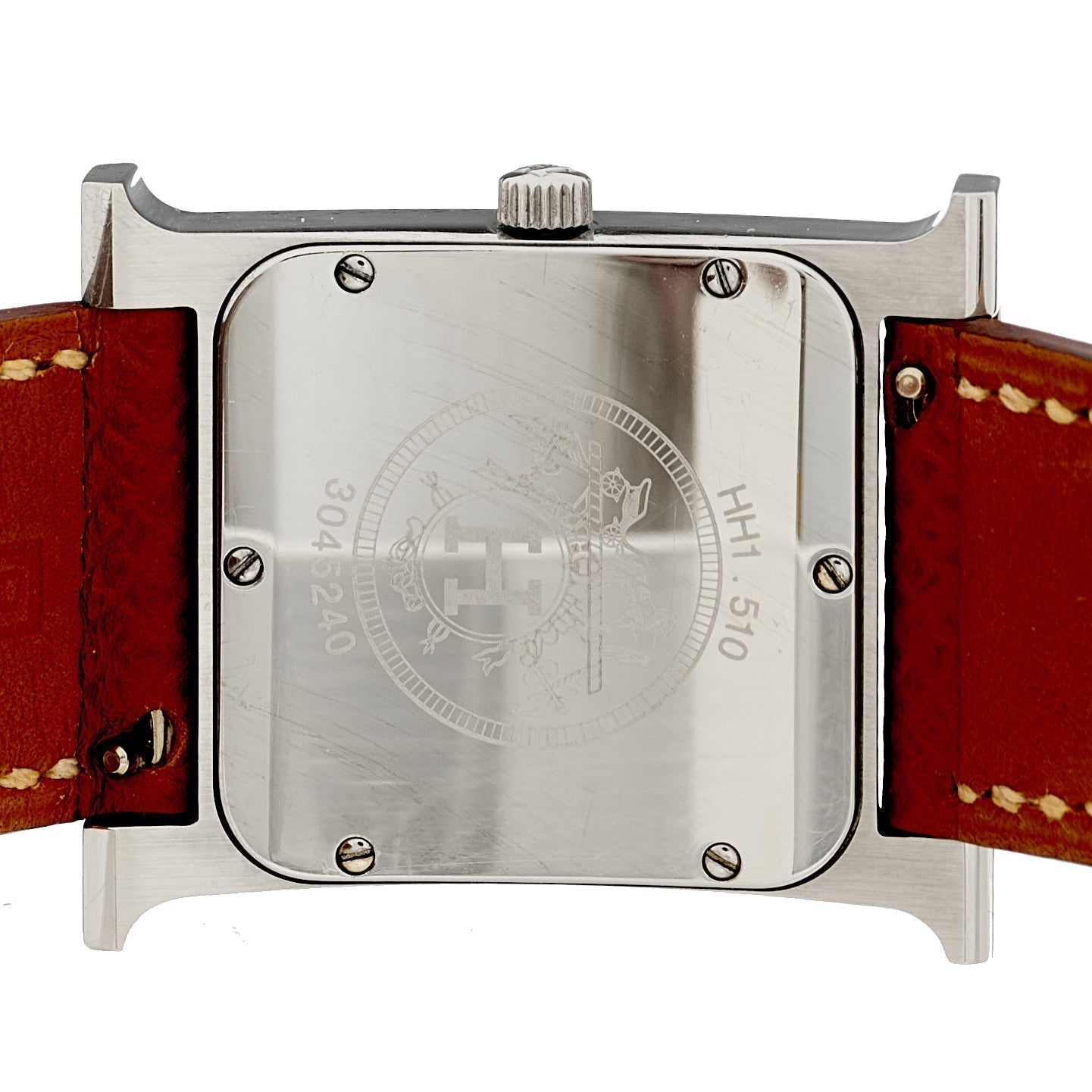 Hermes Stainless Steel Epsom 26mm Heure H Hour Quartz Watch Gold