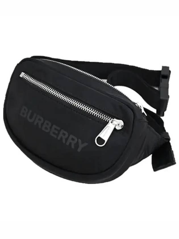 Luxury Burberry Logo Small Nylon Cannon Belt Bag Black