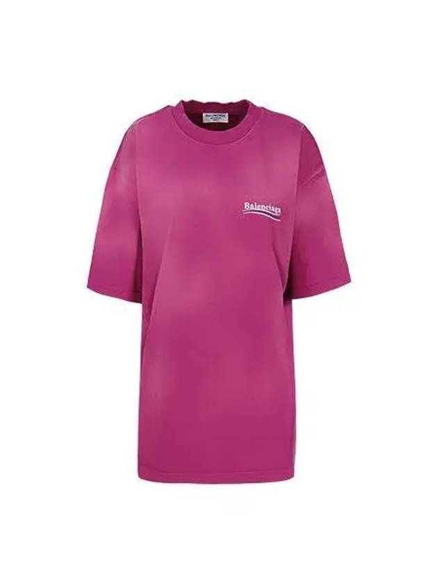 Luxury Balenciaga Trending 2026 Wave Logo Political Campaign Large Fit Short Sleeve T-Shirt Pink