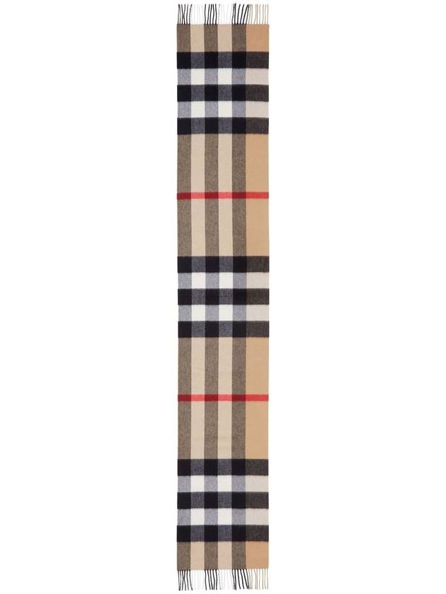 Luxury Burberry Check Fringe Cashmere Muffler