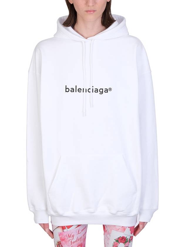 Luxury Balenciaga Trending 2026 WoMen's logo printed oversized Hoodie top white