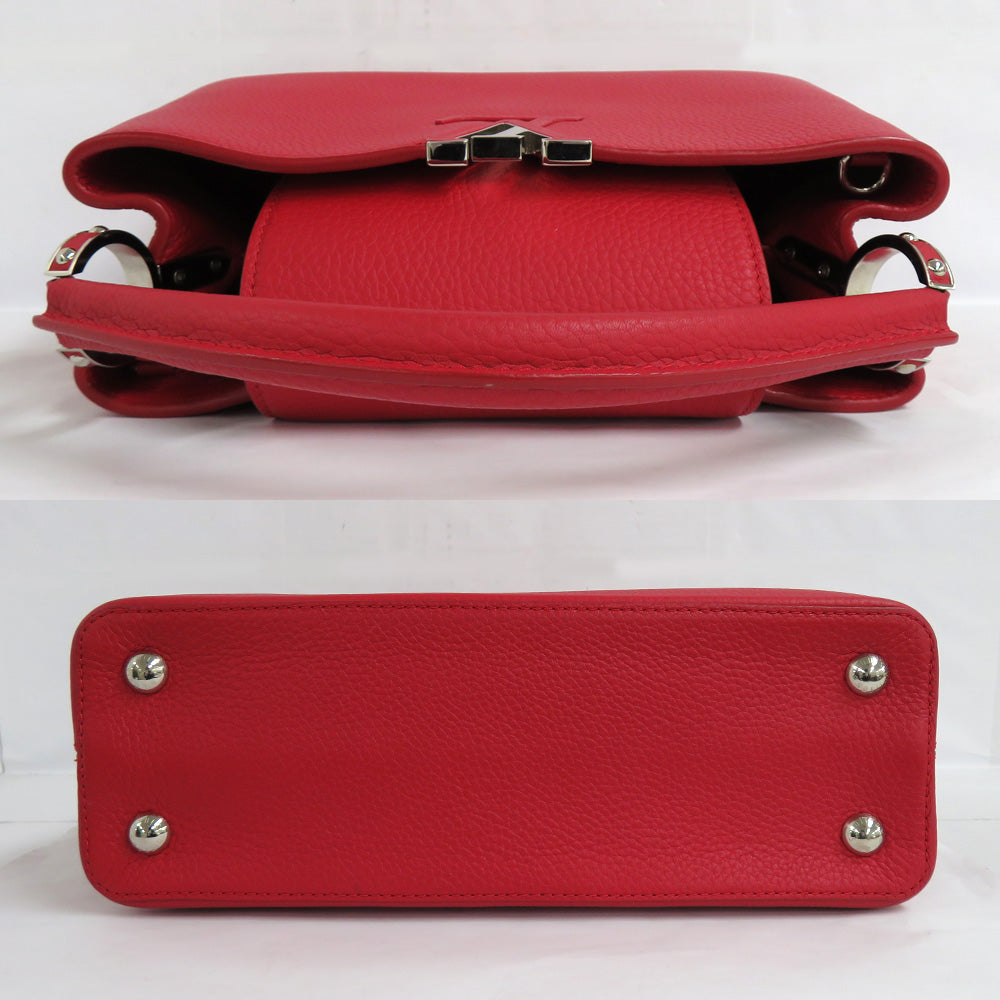 Louis Vuitton Capsine PM M42237 Ru Red Handbag 2WAY High-end Leather Silver