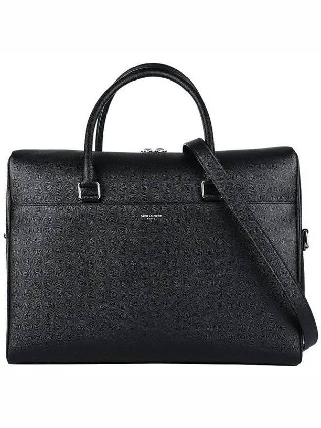 Luxury Saint Laurent Trending 2025 Logo Leather Brief Case Black
