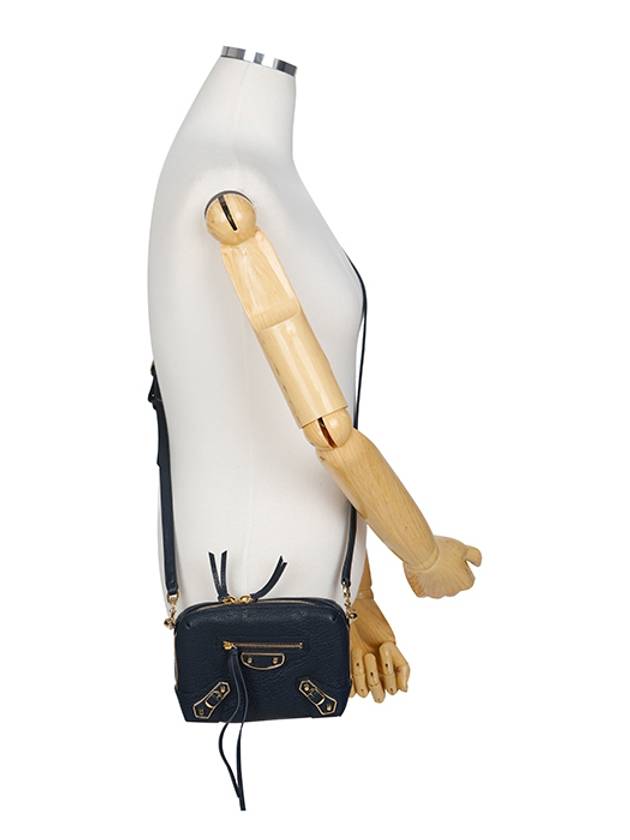 Luxury Balenciaga Trending 2026 Metal Reporter Mini Cross Bag Navy