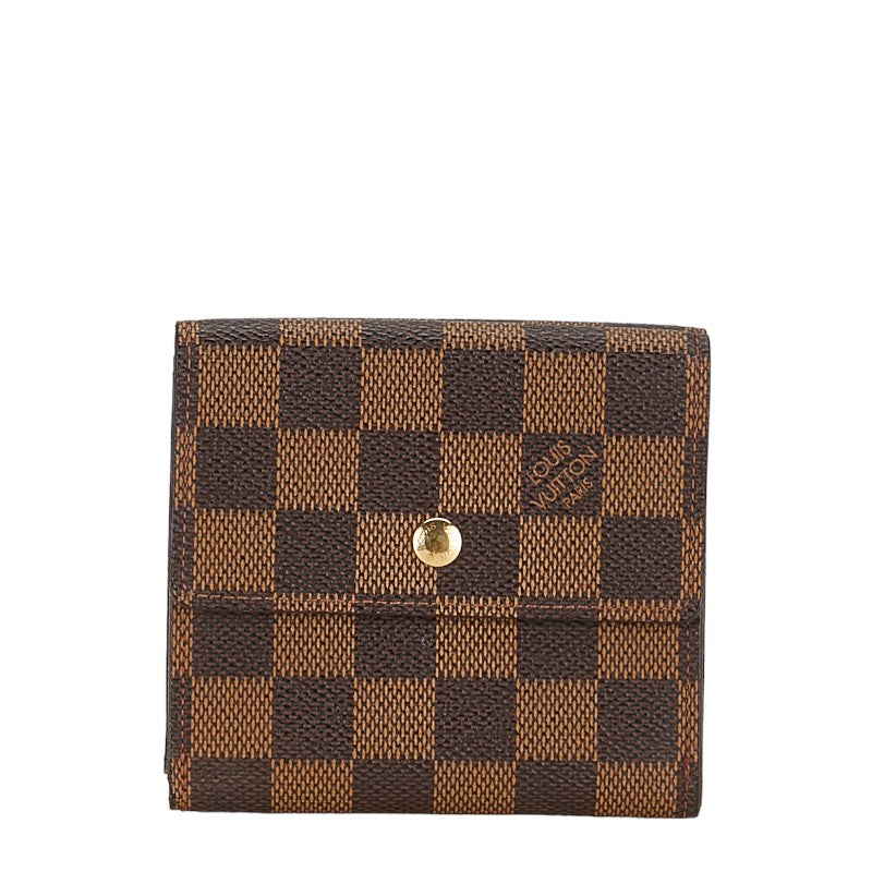 Louis Vuitton Damier Portefolio Double Fold Wallet N61654 Brown PVC Leather Louis Vuitton