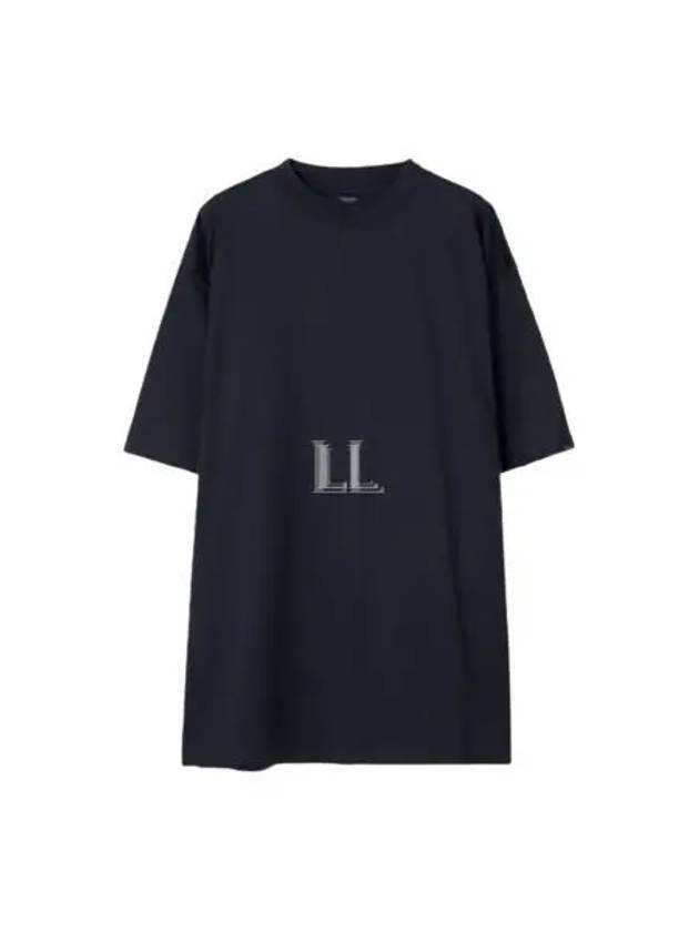 Luxury Balenciaga Trending 2026 Cotton Crew Neck Short Sleeve T-Shirt Navy
