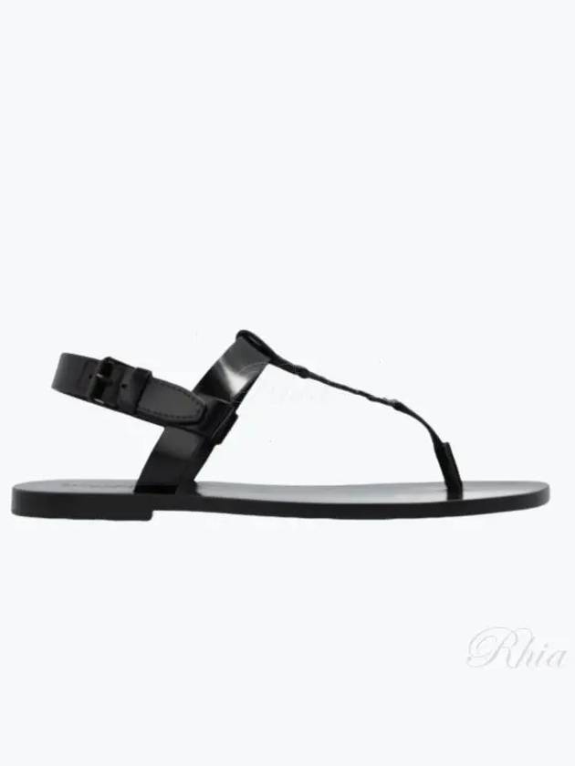Luxury Saint Laurent Trending 2025 Cassandre Flip Flops Black
