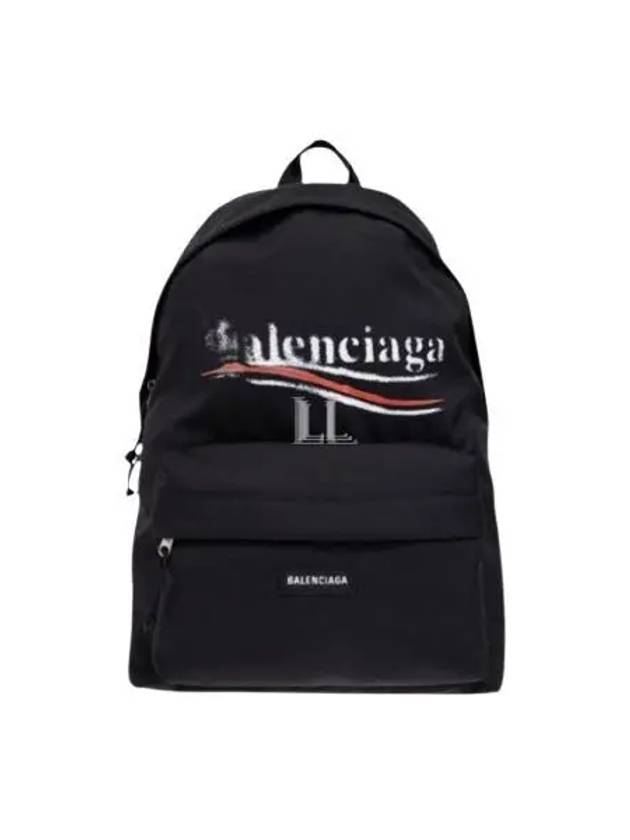 Luxury Balenciaga Trending 2026 Explorer Logo Backpack Black