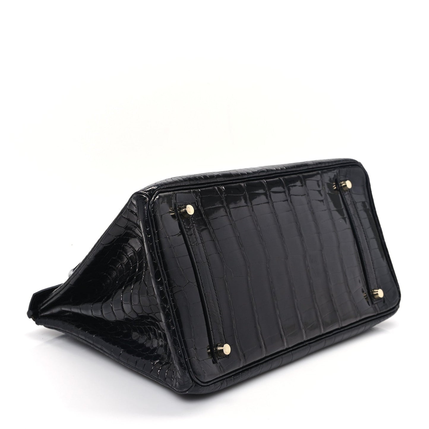 Hermes Shiny Porosus Crocodile Birkin 35 Black