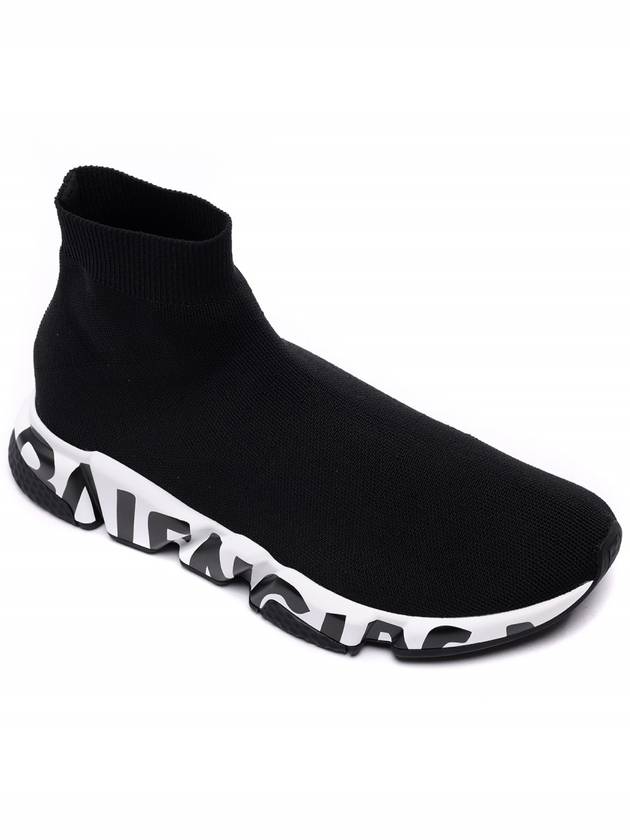 Luxury Balenciaga Trending 2026 Speed Midsole Graffiti High Top Sneakers White Black