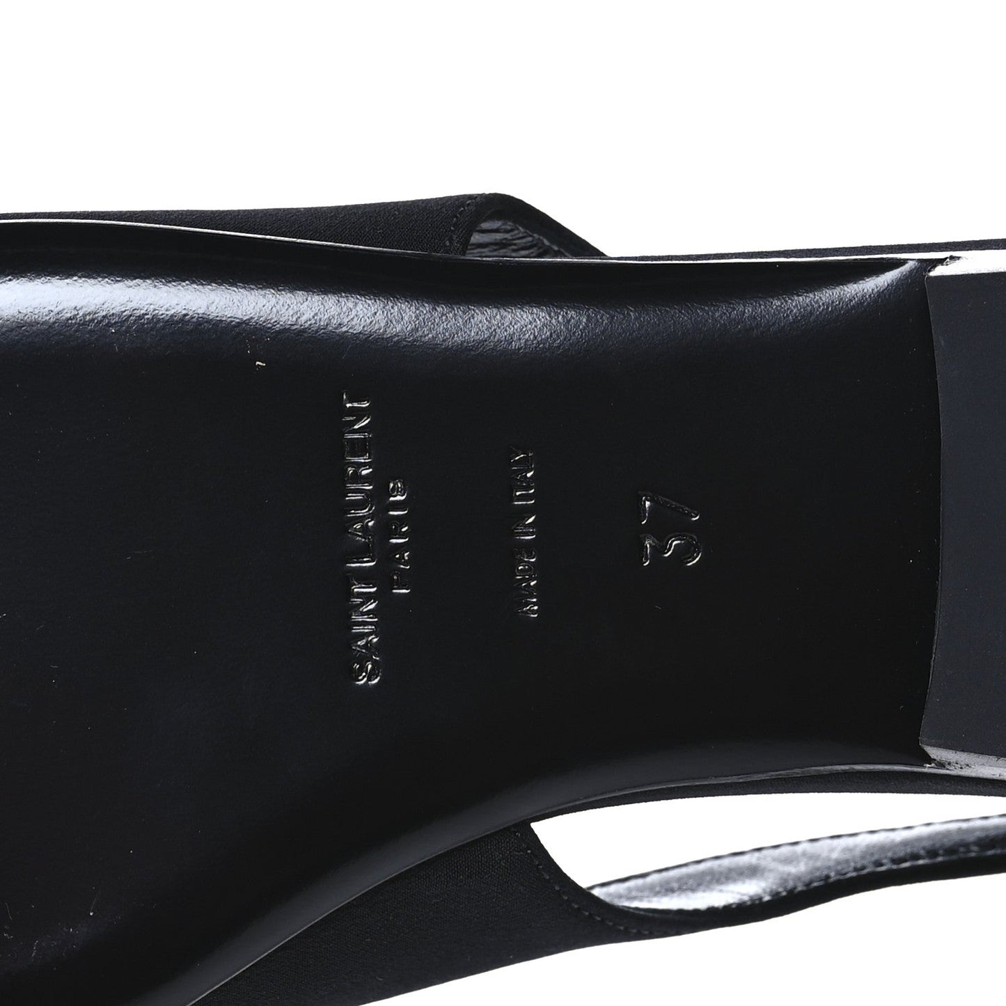 Saint Laurent Crepe De Chine Vivi 10 Plate Slingback Flats 37 Black